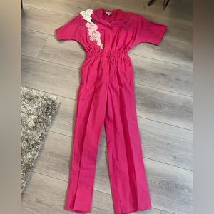 VINTAGE Suzy T pink jumpsuit